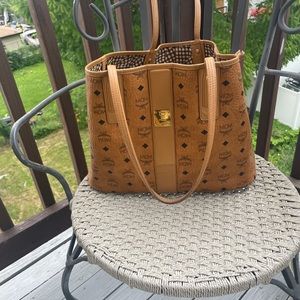 Mcm Liz Visetos Mcm Tasche Cognac Medium MCM Liz Medium Shopper In
